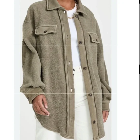 Free People Ruby Oversized Fleece Shirt Jacket
Shacket Olive Size S - Picture 3 of 15